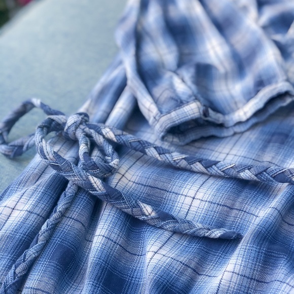 Blue Plaid Tunic Top legging length with pockets - Picture 7 of 11